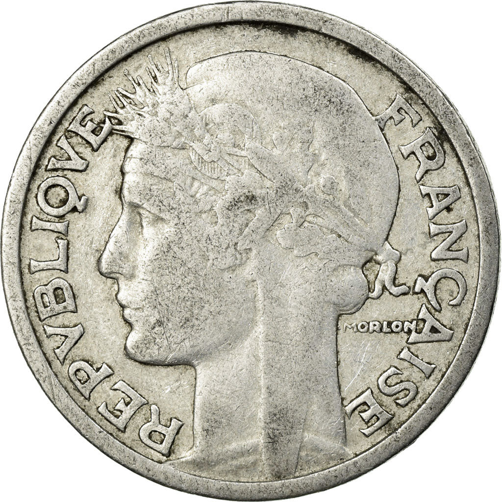 Coin, France, Morlon, 2 Francs, 1945, Beaumont - Le Roger, VF(20-25), Aluminum