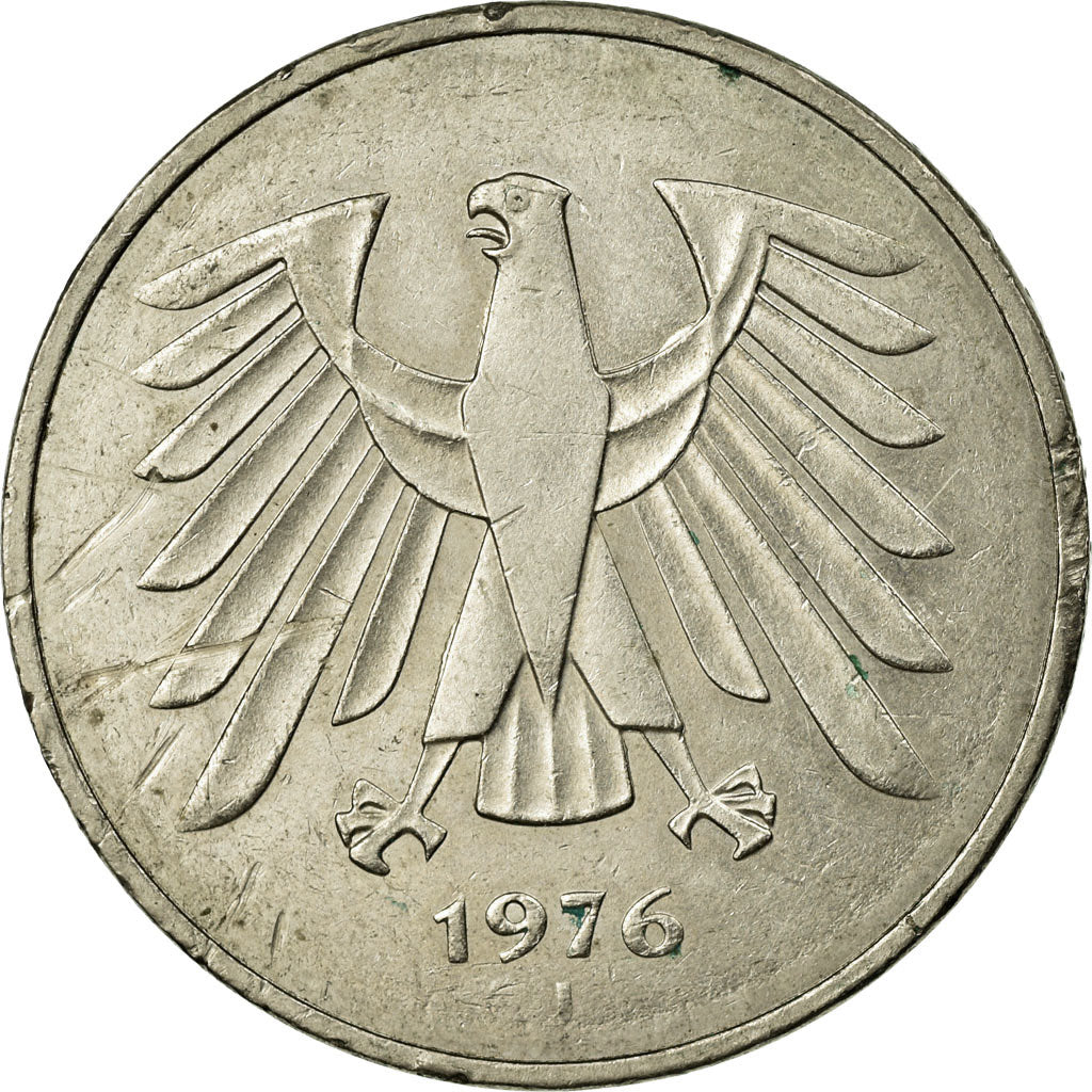Coin, GERMANY - FEDERAL REPUBLIC, 5 Mark, 1976, Hamburg, VF(30-35)