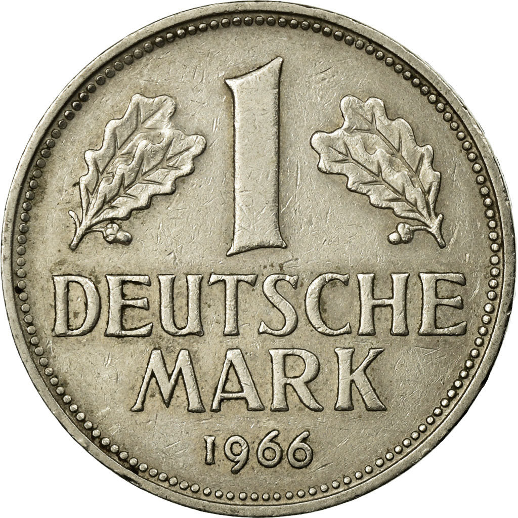 Moneta, GERMANIA - REPUBBLICA FEDERALE, Mark, 1966, Munich, MB+, Rame-nichel