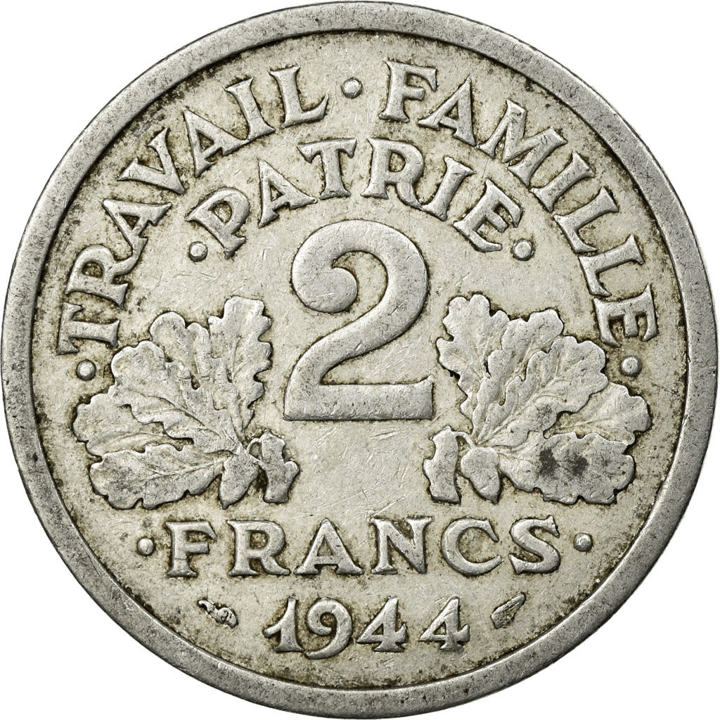 Münze, Frankreich, Bazor, 2 Francs, 1944, Beaumont - Le Roger, S+, Aluminium