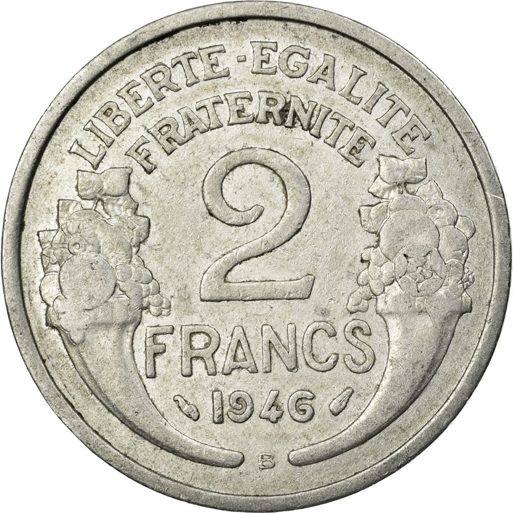 Münze, Frankreich, Morlon, 2 Francs, 1946, Beaumont - Le Roger, S+, Aluminium