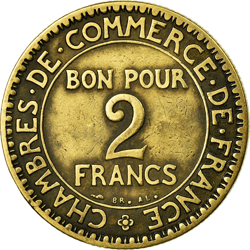 Munten, Frankrijk, Chambre de commerce, 2 Francs, 1920, Paris, FR+