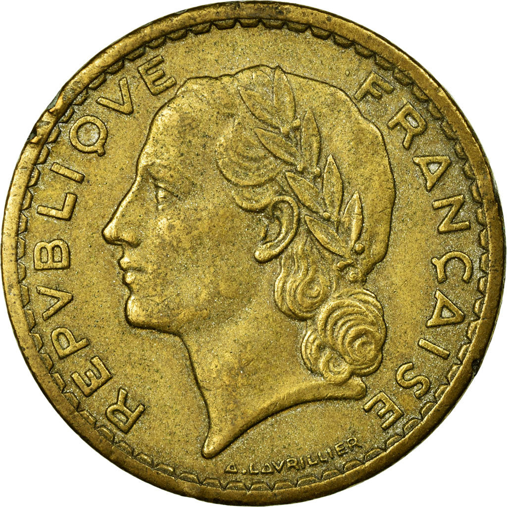 Munten, Frankrijk, Lavrillier, 5 Francs, 1945, Paris, FR, Aluminum-Bronze