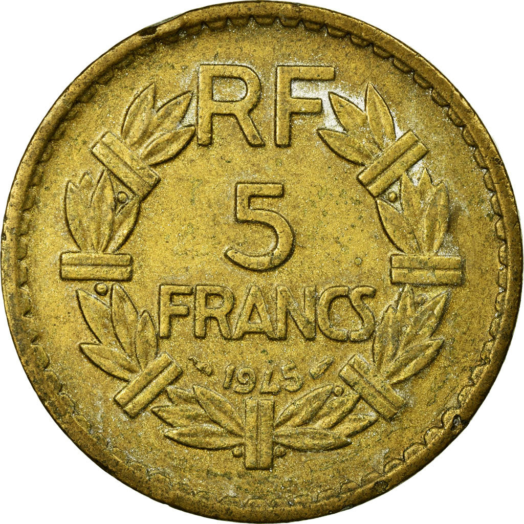 Munten, Frankrijk, Lavrillier, 5 Francs, 1945, Paris, FR, Aluminum-Bronze