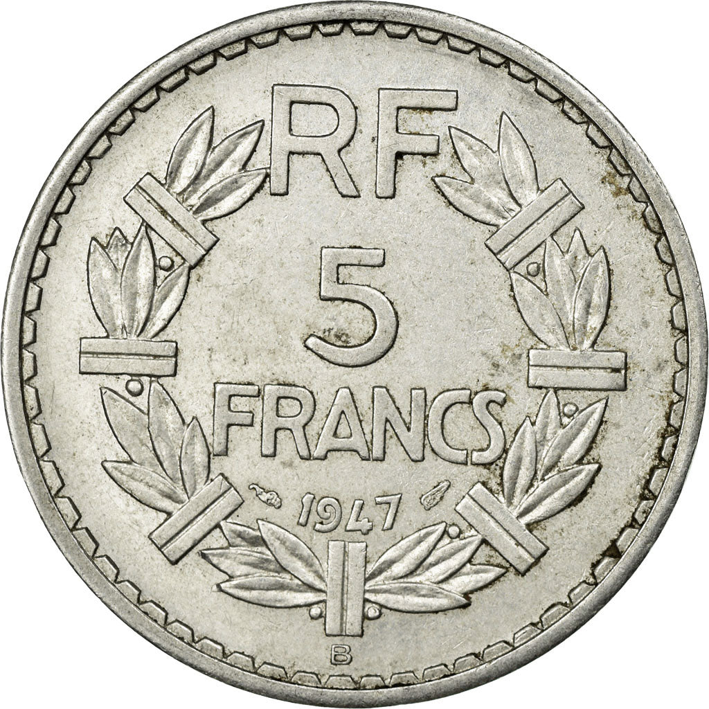 Moeda, França, Lavrillier, 5 Francs, 1947, Beaumont - Le Roger, EF(40-45)