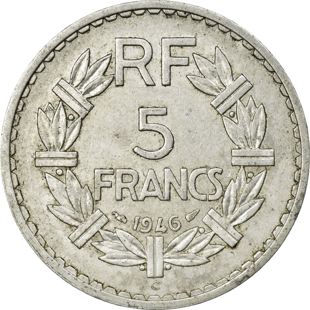 Monnaie, France, Lavrillier, 5 Francs, 1946, Castelsarrasin, TTB, Aluminium