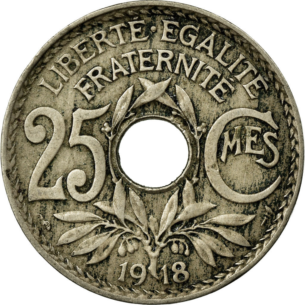 Munten, Frankrijk, Lindauer, 25 Centimes, 1918, FR, Copper-nickel, KM:867a