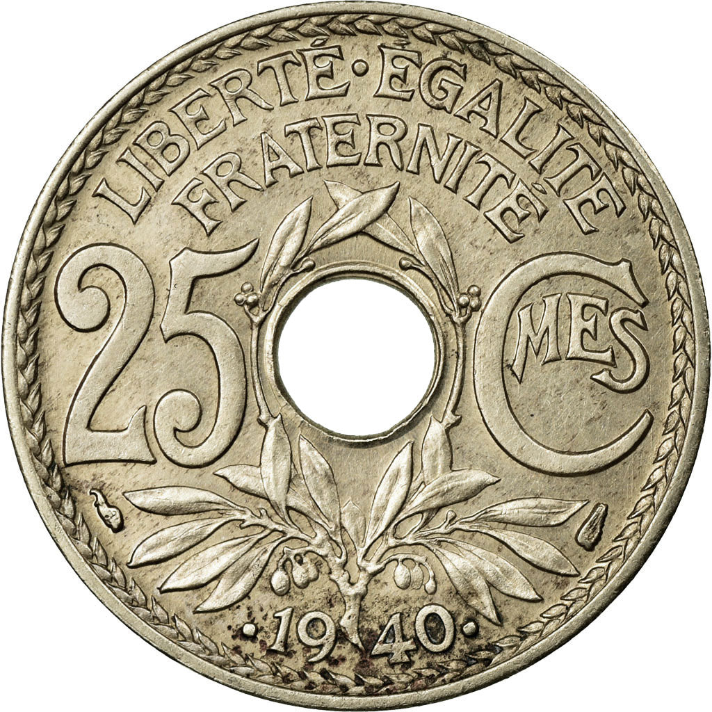 Monnaie, France, Lindauer, 25 Centimes, 1940, TTB, Nickel-Bronze, Gadoury:381