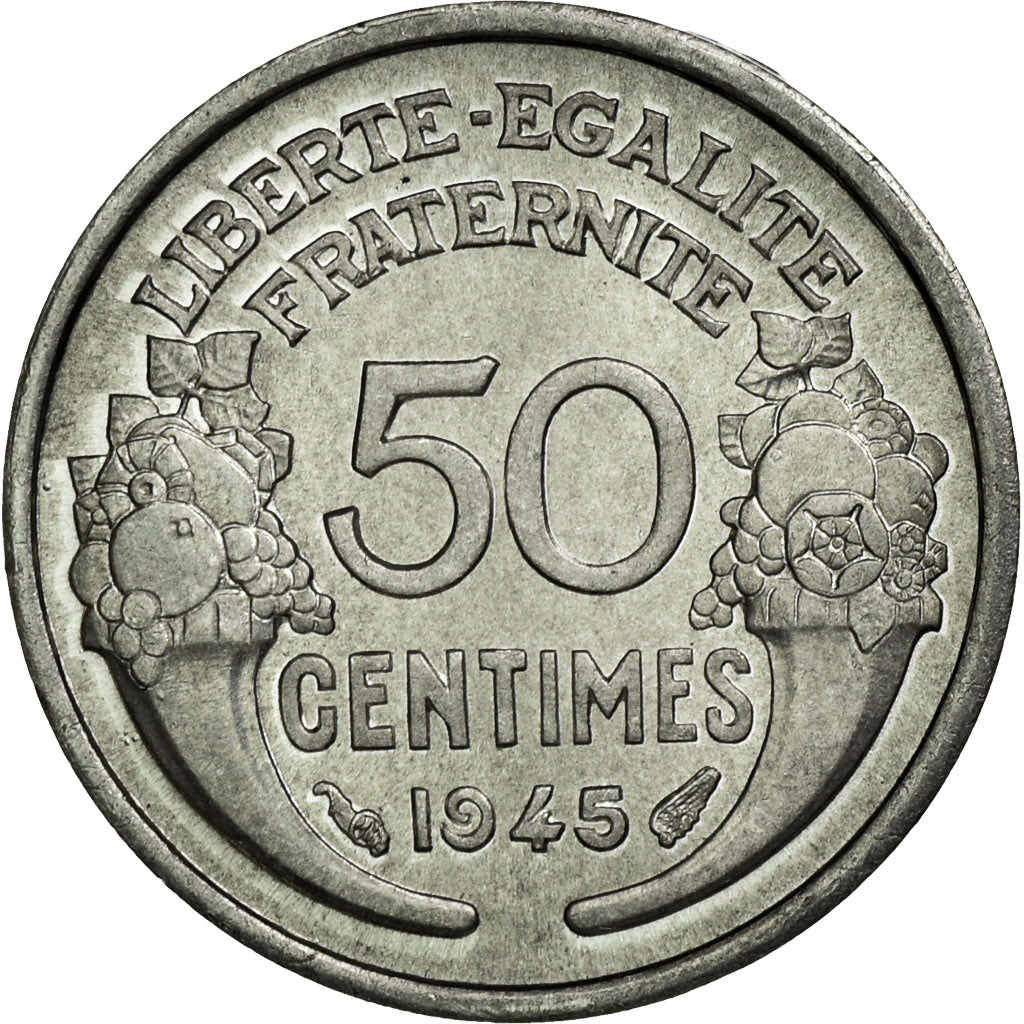 Coin, France, Morlon, 50 Centimes, 1945, Paris, MS(63), Aluminum, KM:894.1a