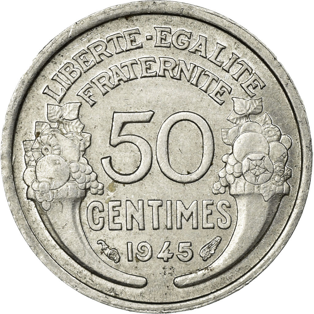 Coin, France, Morlon, 50 Centimes, 1945, Paris, EF(40-45), Aluminum, KM:894.1a