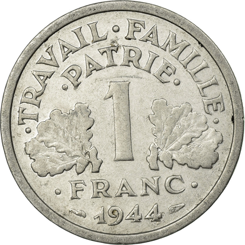 Coin, France, Bazor, Franc, 1944, Beaumont le Roger, EF(40-45), Aluminum,