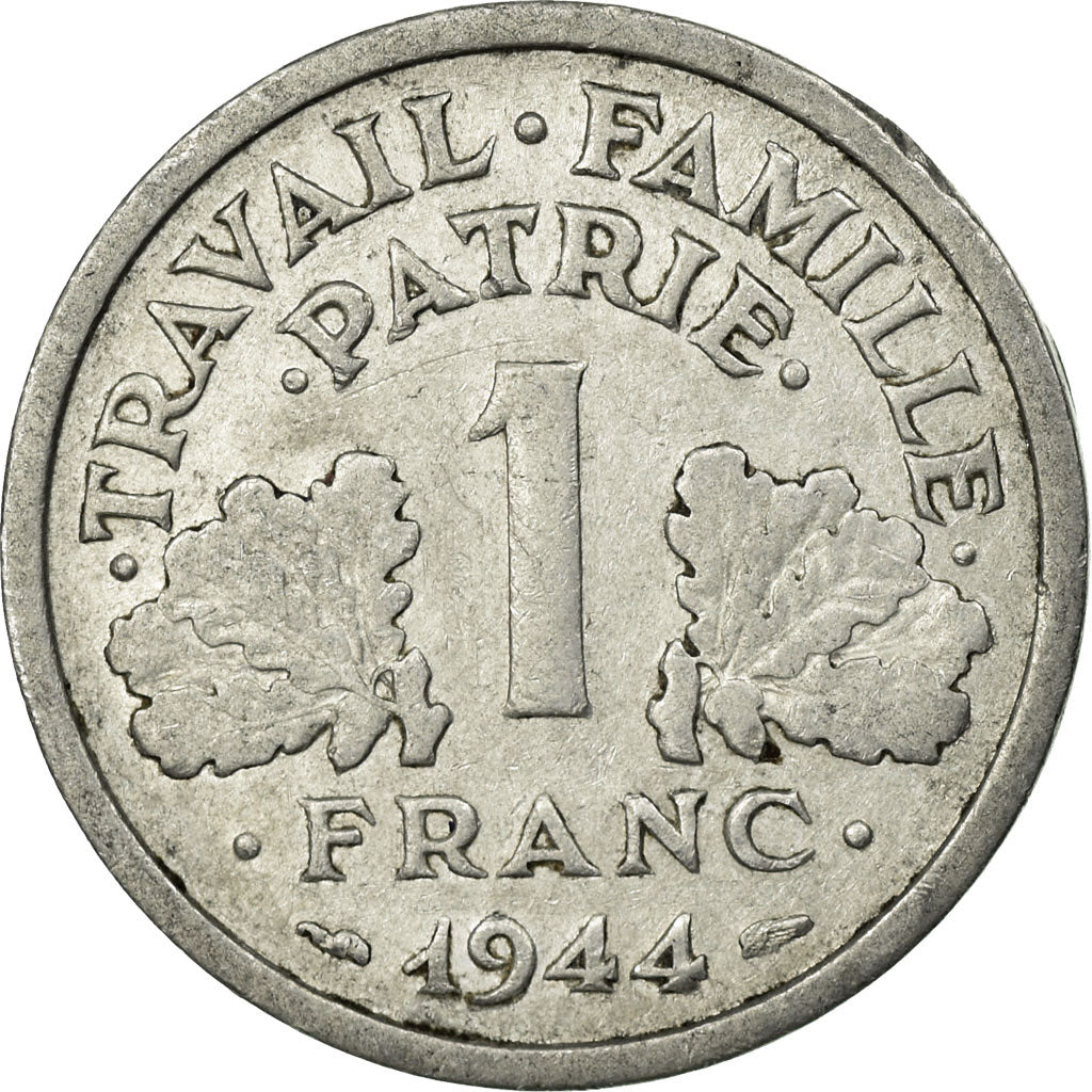 Moneta, Francia, Bazor, Franc, 1944, Castelsarrasin, MB+, Alluminio, KM:902.3