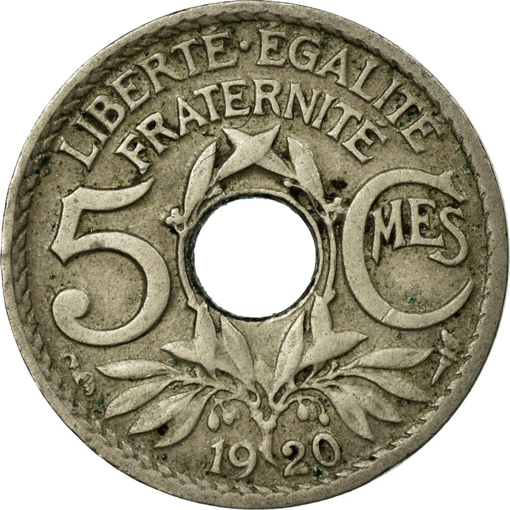 Coin, France, Lindauer, 5 Centimes, 1920, Paris, EF(40-45), Copper-nickel
