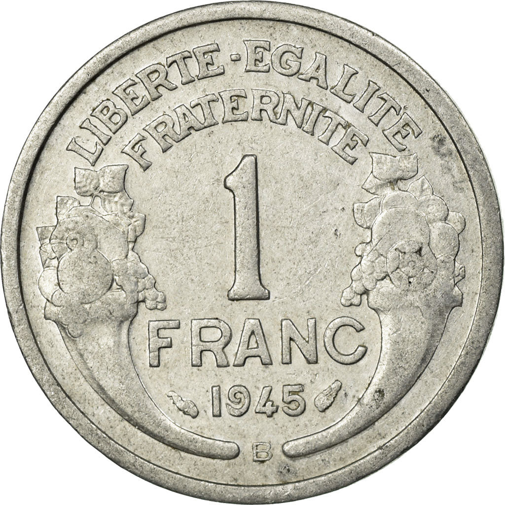 Coin, France, Morlon, Franc, 1945, Beaumont - Le Roger, VF(30-35), Aluminum