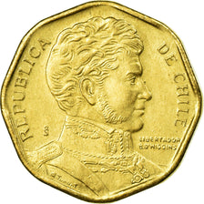 Coin, Chile, 5 Pesos, 1992, Santiago, EF(40-45), Aluminum-Bronze, KM:229
