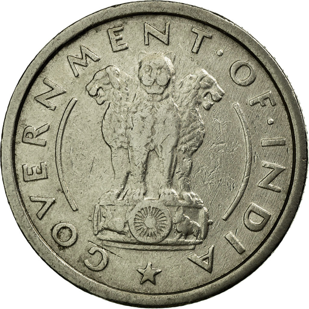 Coin, INDIA-REPUBLIC, 1/2 Rupee, 1950, AU(50-53), Nickel, KM:6.1