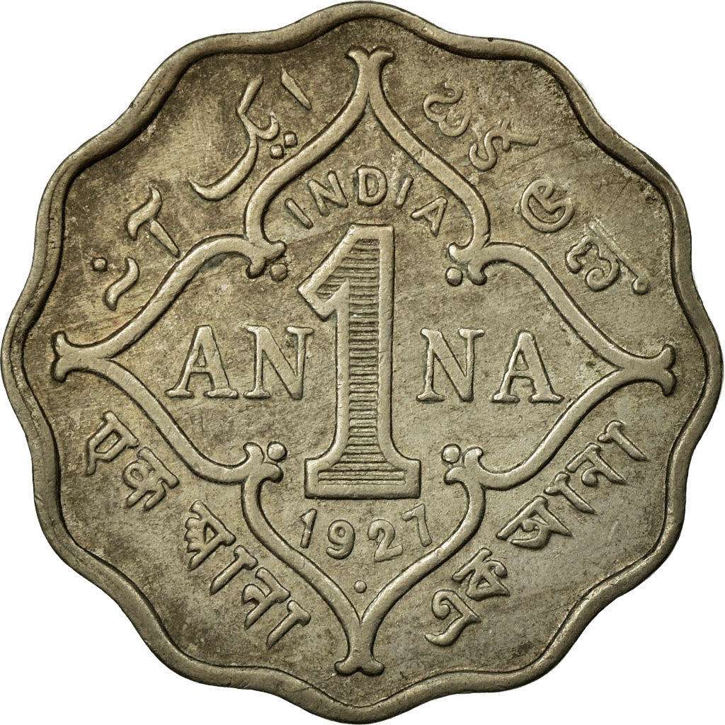 Coin, INDIA-BRITISH, George V, Anna, 1927, EF(40-45), Copper-nickel, KM:513