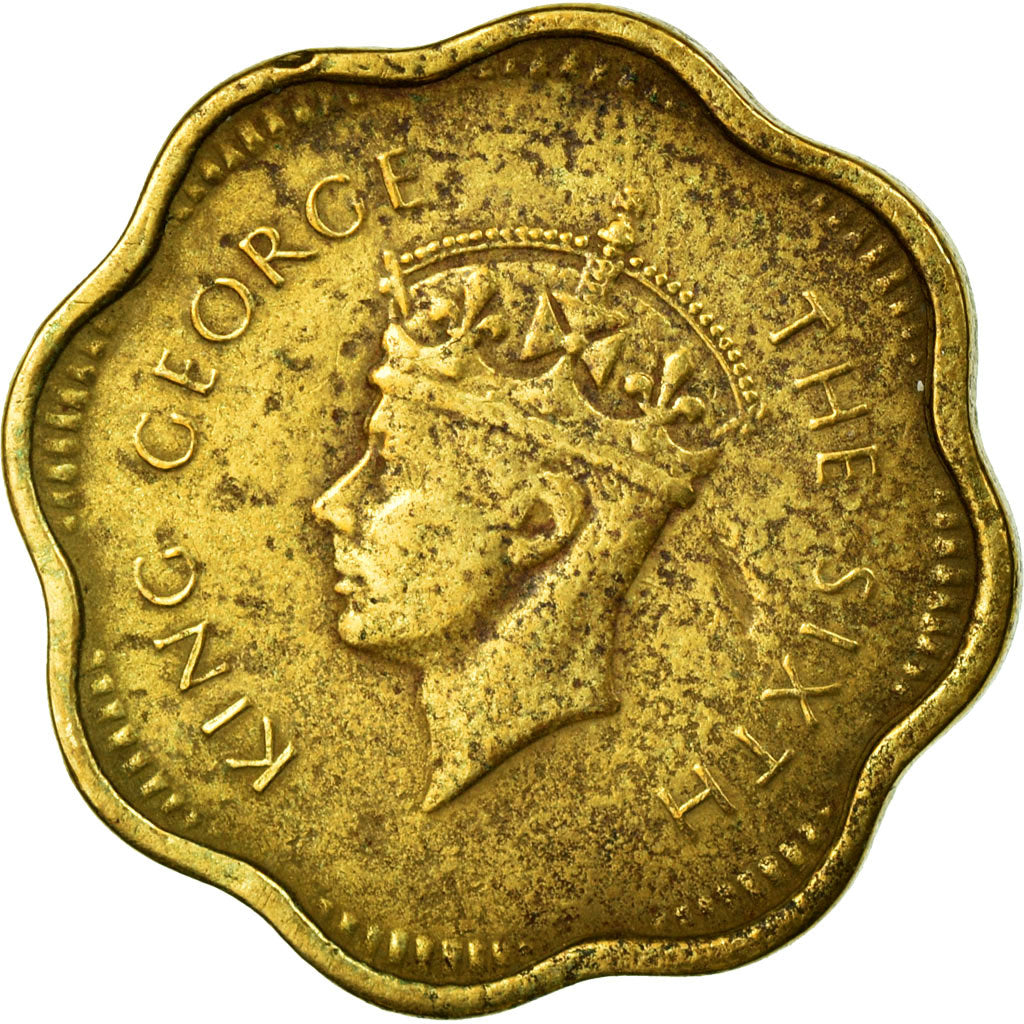 Monnaie, Ceylon, George VI, 2 Cents, 1951, TTB, Nickel-brass, KM:119