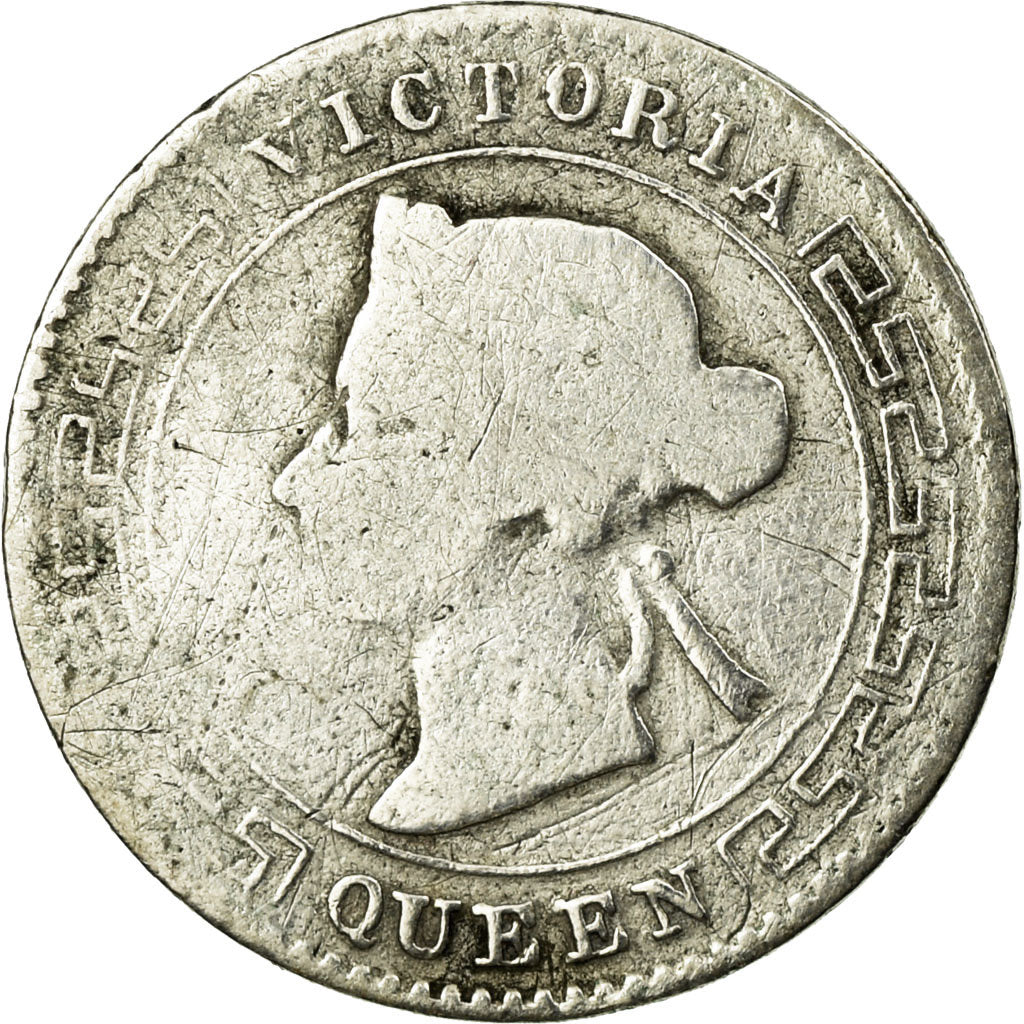 Coin, Ceylon, Victoria, 10 Cents, 1892, VF(20-25), Silver, KM:94