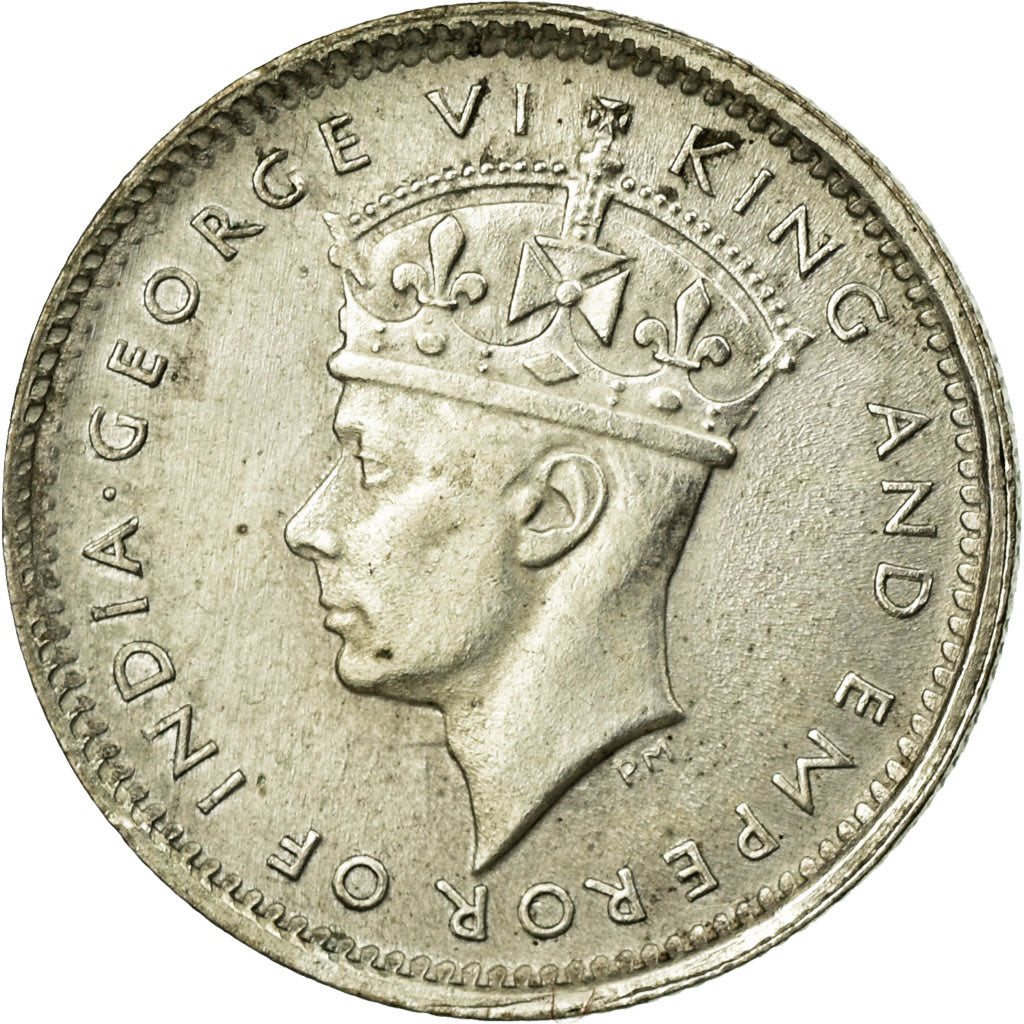 Coin, Ceylon, George VI, 10 Cents, 1941, EF(40-45), Silver, KM:112