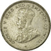 Coin, Ceylon, George V, 25 Cents, 1920, EF(40-45), Silver, KM:105a
