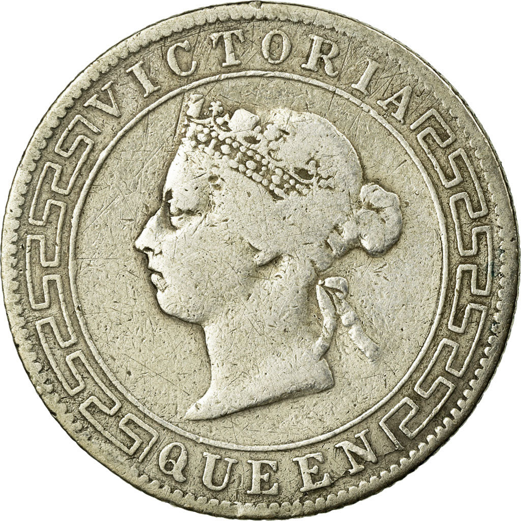 Coin, Ceylon, Victoria, 50 Cents, 1893, VF(20-25), Silver, KM:96