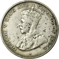 Coin, Ceylon, George V, 50 Cents, 1917, VF(30-35), Silver, KM:109