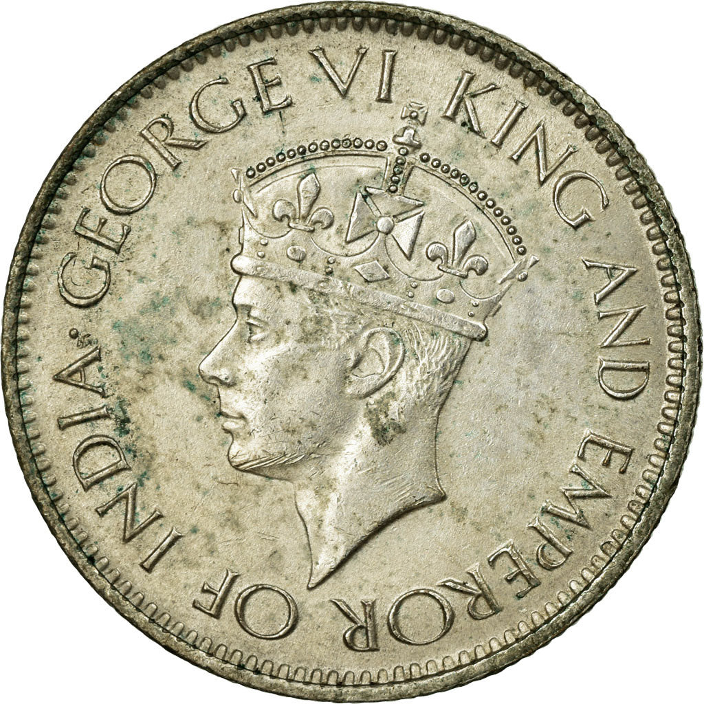 Coin, Ceylon, George VI, 50 Cents, 1947, EF(40-45), Silver, KM:114