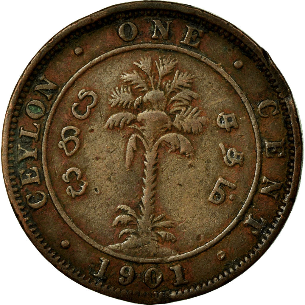 Coin, Ceylon, Victoria, Cent, 1901, VF(30-35), Copper, KM:92