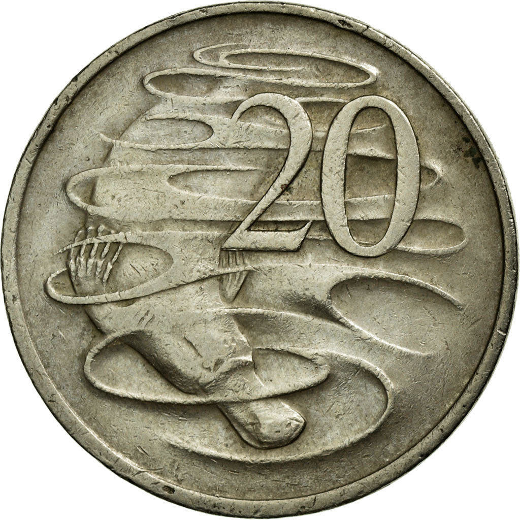 Coin, Australia, Elizabeth II, 20 Cents, 1970, EF(40-45), Copper-nickel, KM:66