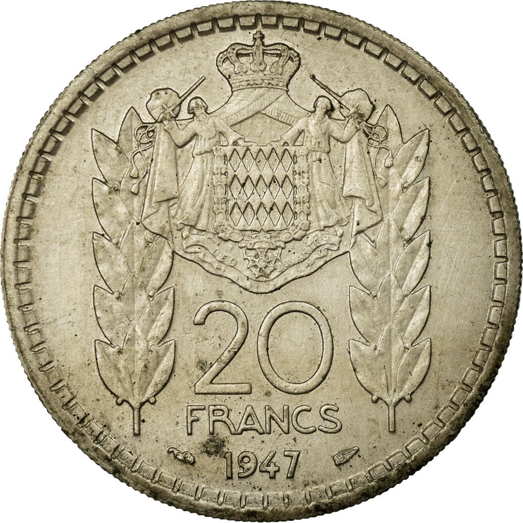 Coin, Monaco, Louis II, 20 Francs, Vingt, 1947, Poissy, VF(30-35)