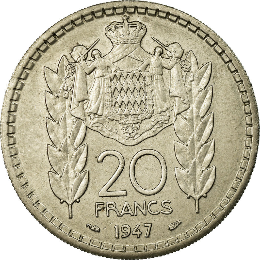 Monnaie, Monaco, Louis II, 20 Francs, Vingt, 1947, Poissy, SUP, Copper-nickel