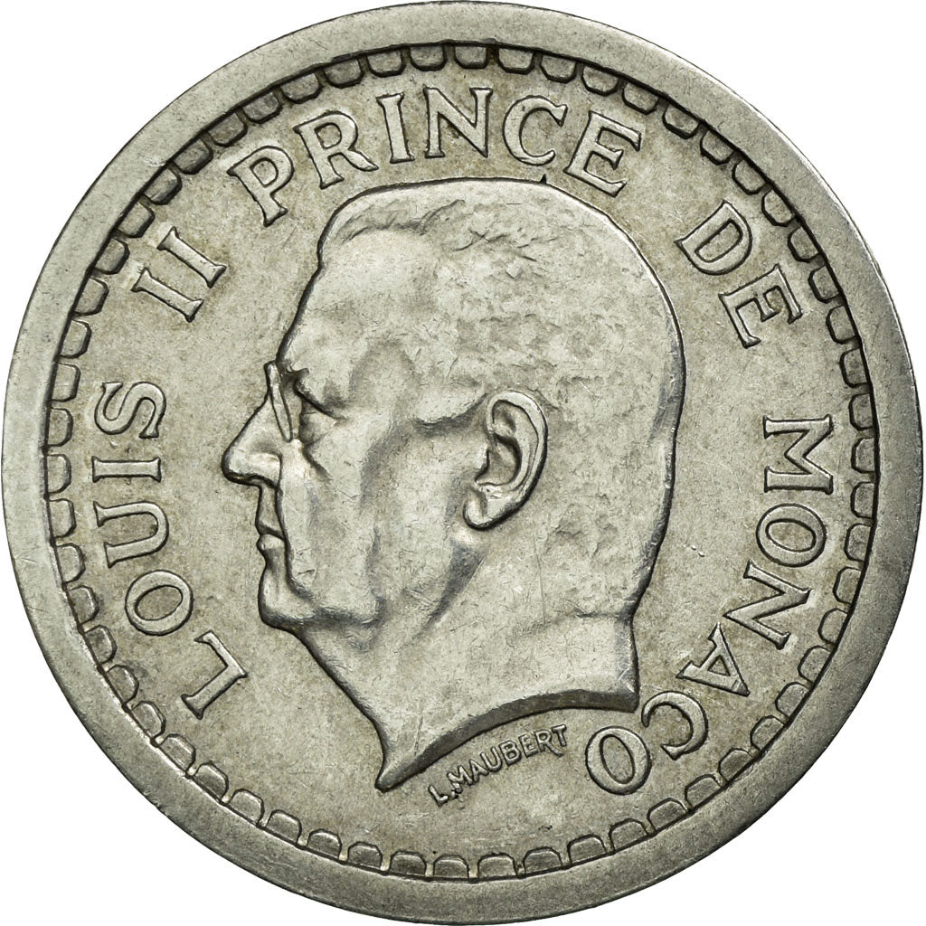 Monnaie, Monaco, Louis II, 2 Francs, Undated (1943), Poissy, TTB, Aluminium