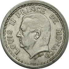 Coin, Monaco, Louis II, 2 Francs, Undated (1943), Poissy, VF(30-35), Aluminum