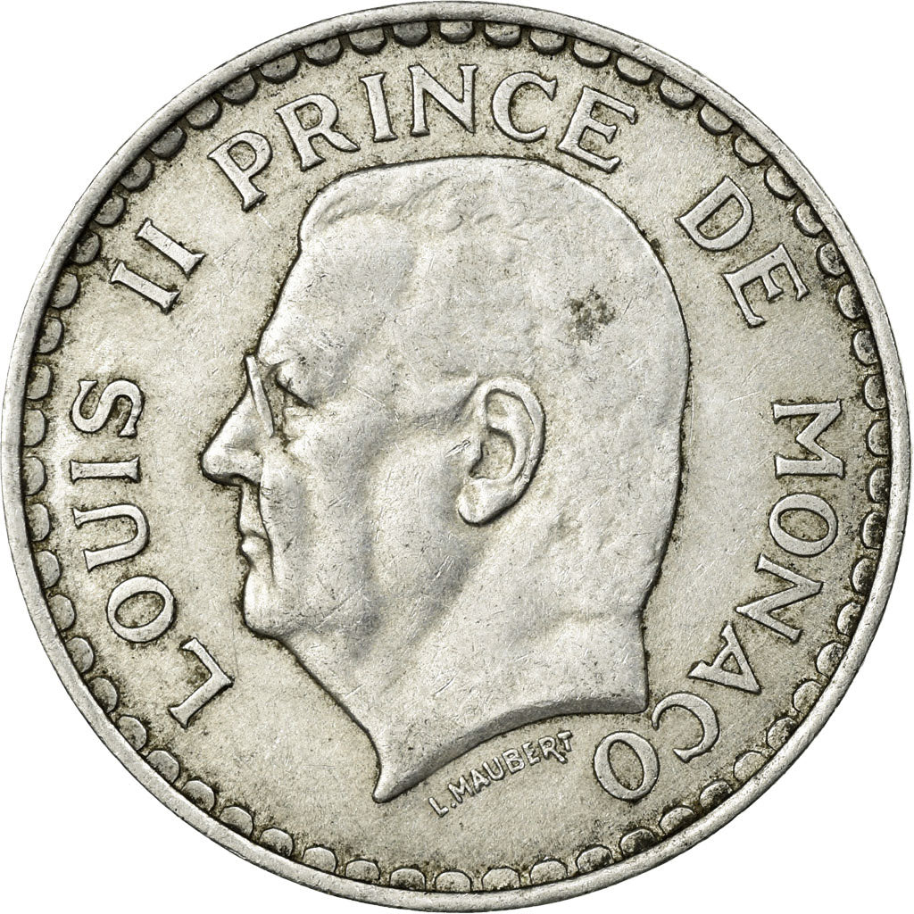 Monnaie, Monaco, Louis II, 5 Francs, 1945, Poissy, TB+, Aluminium