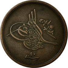 Coin, Egypt, Abdul Hamid II, 1/20 Qirsh, 1884 (AH 1293/10), EF(40-45), Bronze