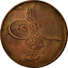 Coin, Egypt, Abdul Aziz, 20 Para, 1865/AH1277, EF(40-45), Bronze, KM:244