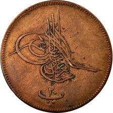 Coin, Egypt, Abdul Aziz, 20 Para, 1863/AH1277, EF(40-45), Bronze, KM:244