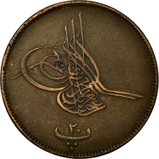 Coin, Egypt, Abdul Aziz, 20 Para, 1868/AH1277, EF(40-45), Bronze, KM:244