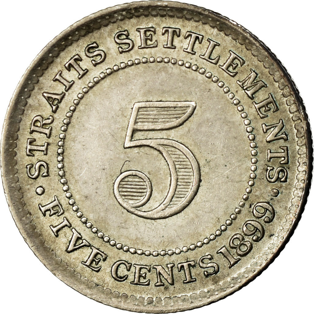 Coin, Straits Settlements, Victoria, 5 Cents, 1899, EF(40-45), Silver, KM:10
