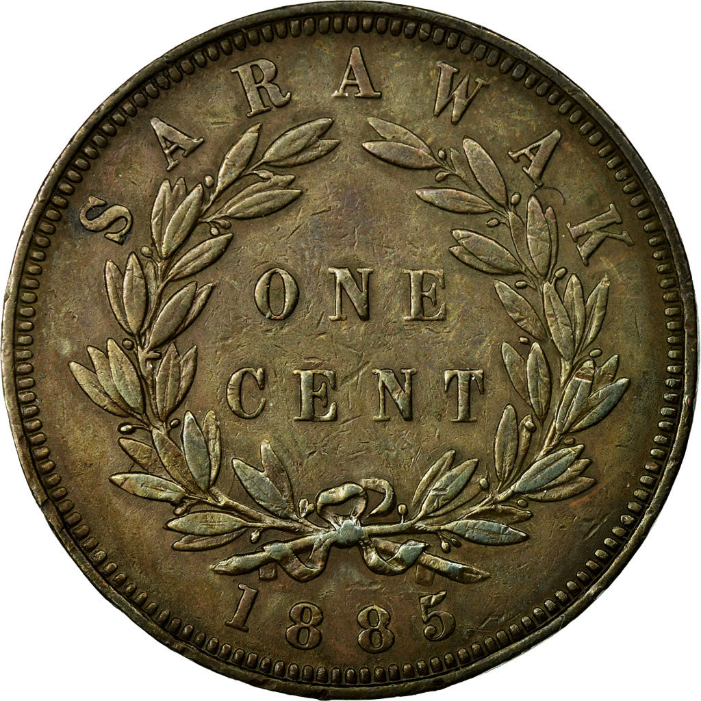 Coin, Sarawak, Charles J. Brooke, Cent, 1885, Heaton, EF(40-45), Copper, KM:6