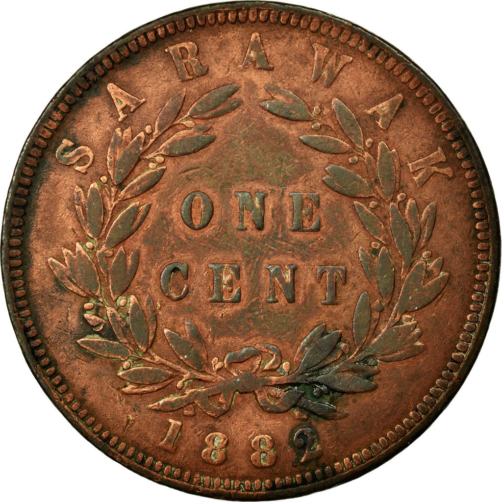 Coin, Sarawak, Charles J. Brooke, Cent, 1882, Heaton, VF(30-35), Copper, KM:6
