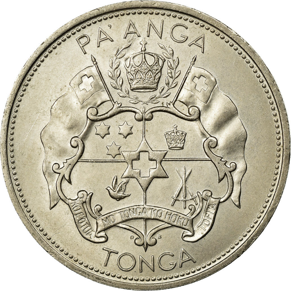Coin, Tonga, King Taufa'ahau Tupou IV, Pa'anga, 1967, AU(50-53), Copper-nickel