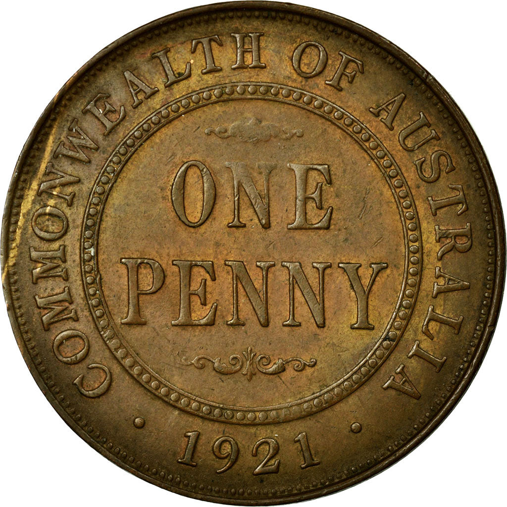 Coin, Australia, George V, Penny, 1921, EF(40-45), Bronze, KM:23