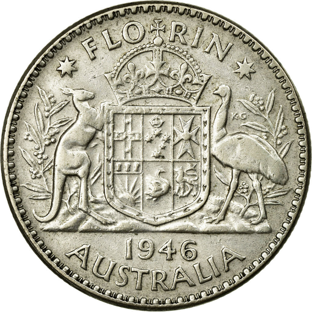Coin, Australia, George VI, Florin, 1946, Melbourne, EF(40-45), Silver, KM:40a