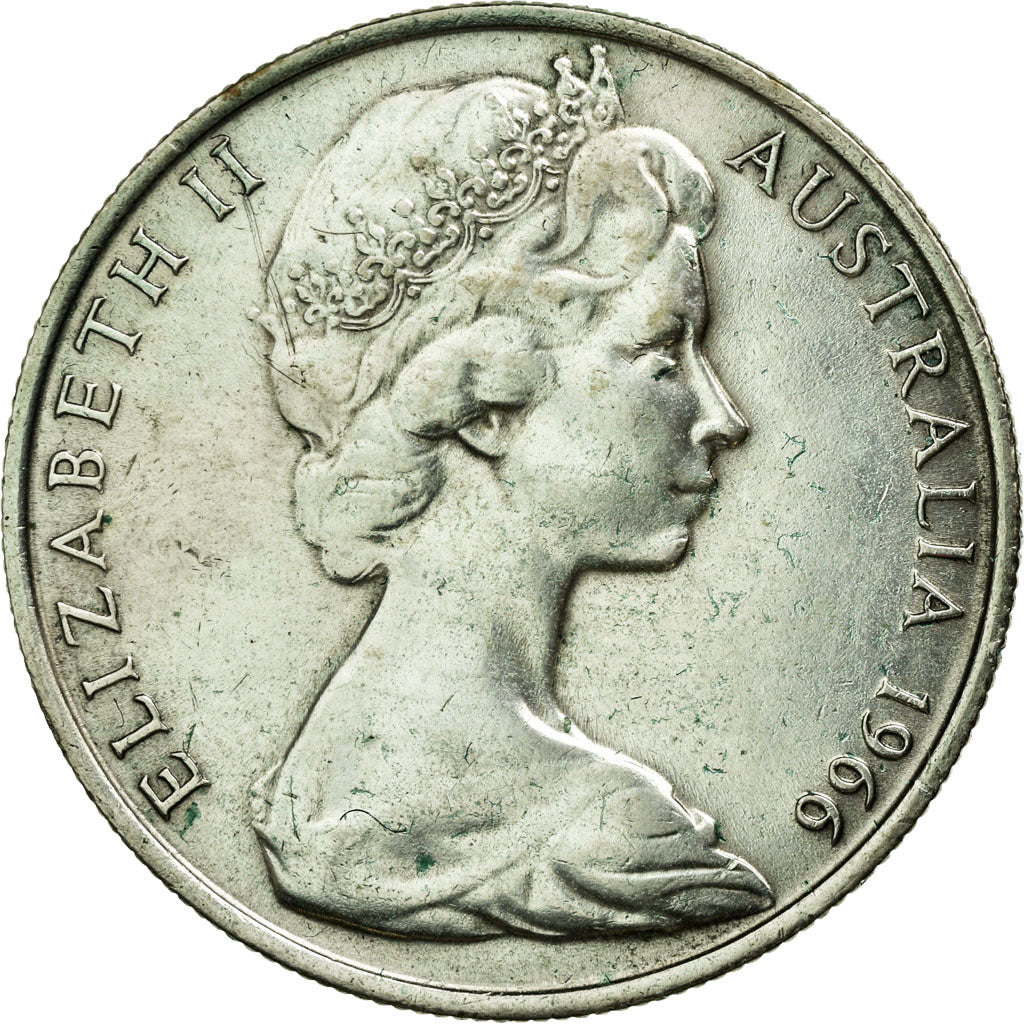 Coin, Australia, Elizabeth II, 50 Cents, 1966, AU(55-58), Silver, KM:67