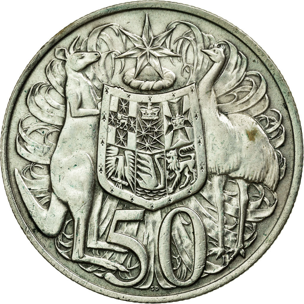 Coin, Australia, Elizabeth II, 50 Cents, 1966, AU(55-58), Silver, KM:67