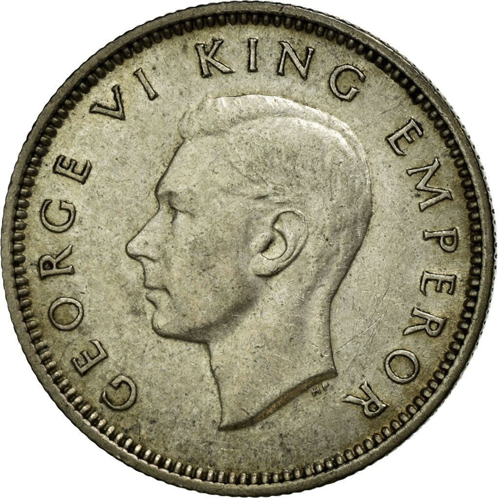 Coin, New Zealand, George VI, 6 Pence, 1937, AU(55-58), Silver, KM:8