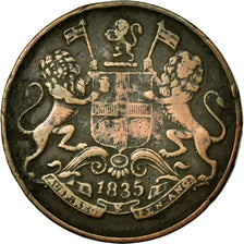Coin, INDIA-BRITISH, 1/4 Anna, 1835, EF(40-45), Copper, KM:446.1