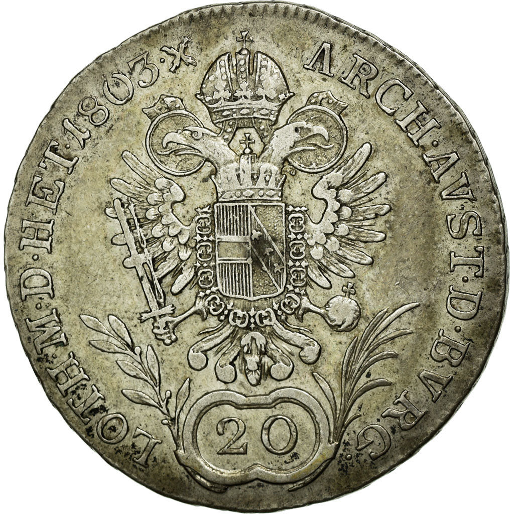 Coin, Austria, Franz II (I), 20 Kreuzer, 1803, EF(40-45), Silver, KM:2139